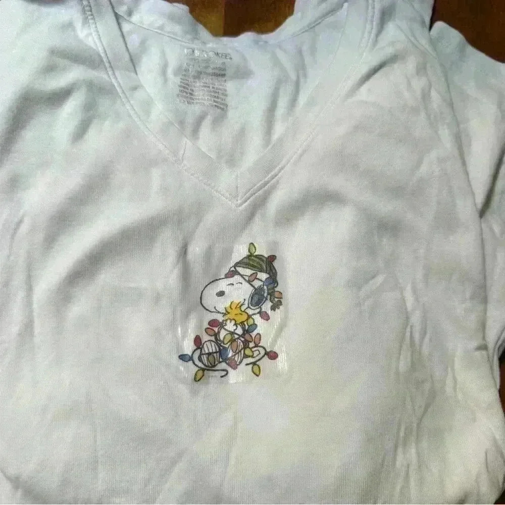 Snoopy Cherokee long sleeve V-neck T-shirt